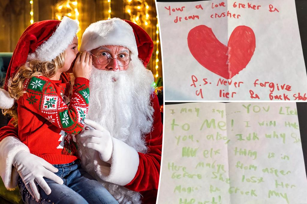 Girl, 8, writes angry letter to parents after asking about Santa Claus