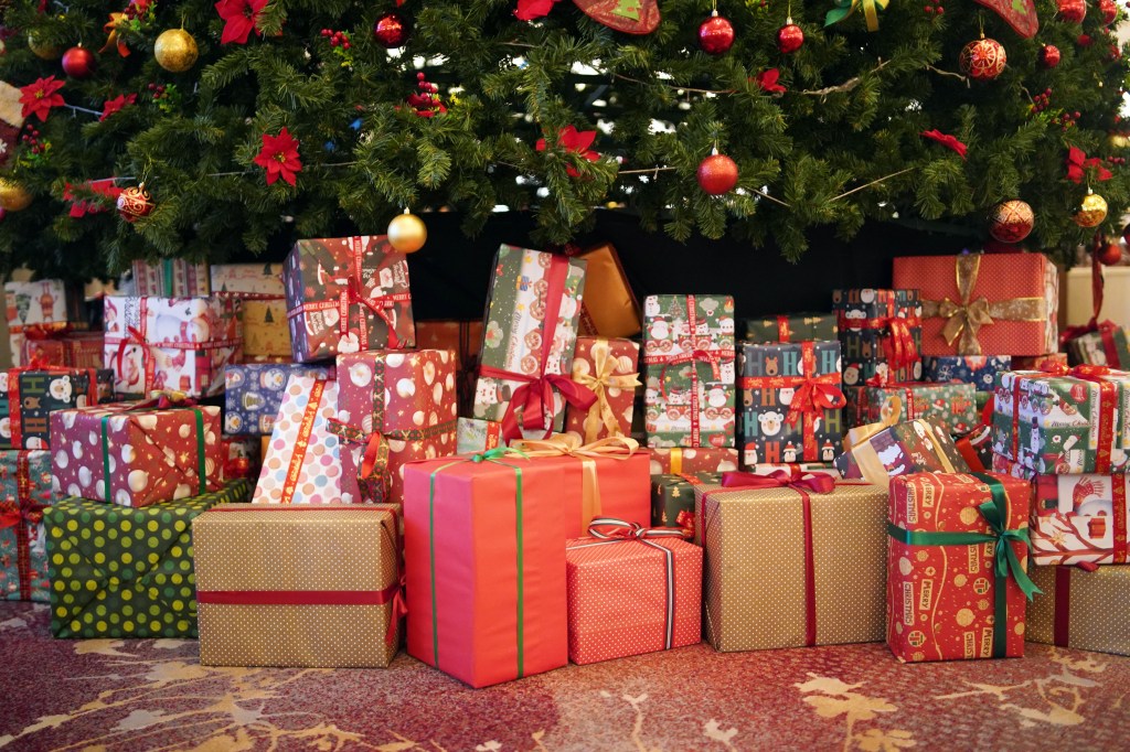 Lots of Christmas presents under the Christmas tree