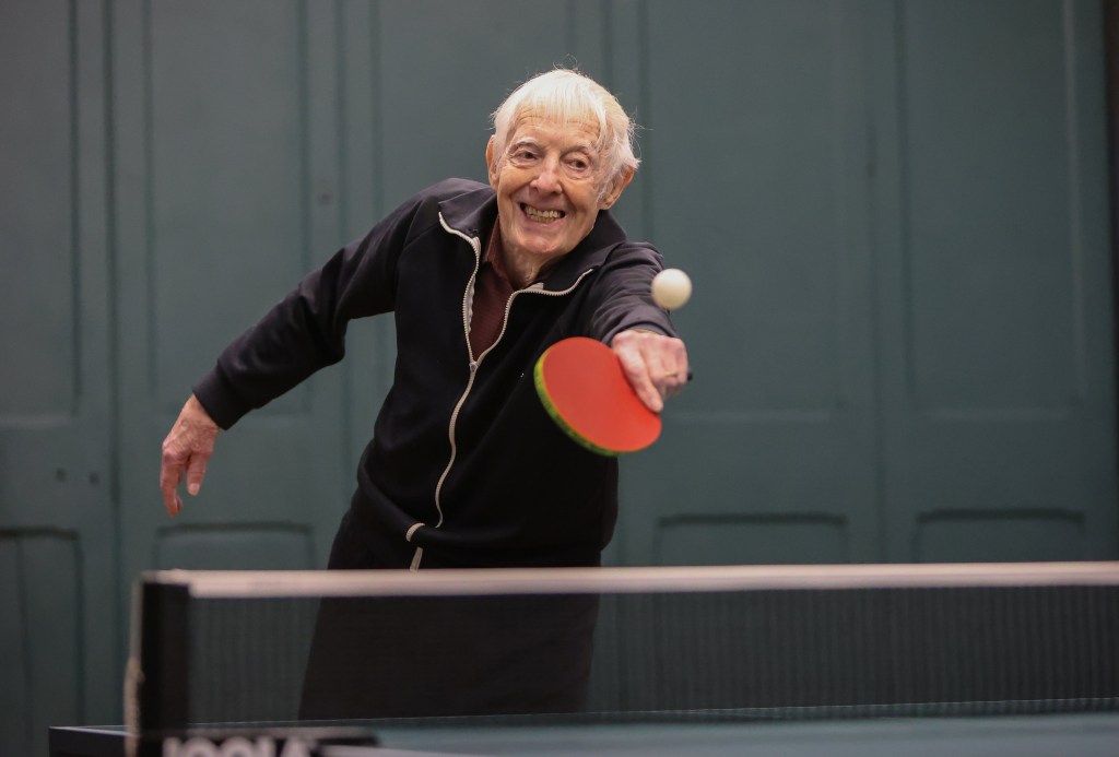Ivan Pedley, 92-year-old table tennis table which plays every week, says he does not plan to retire.